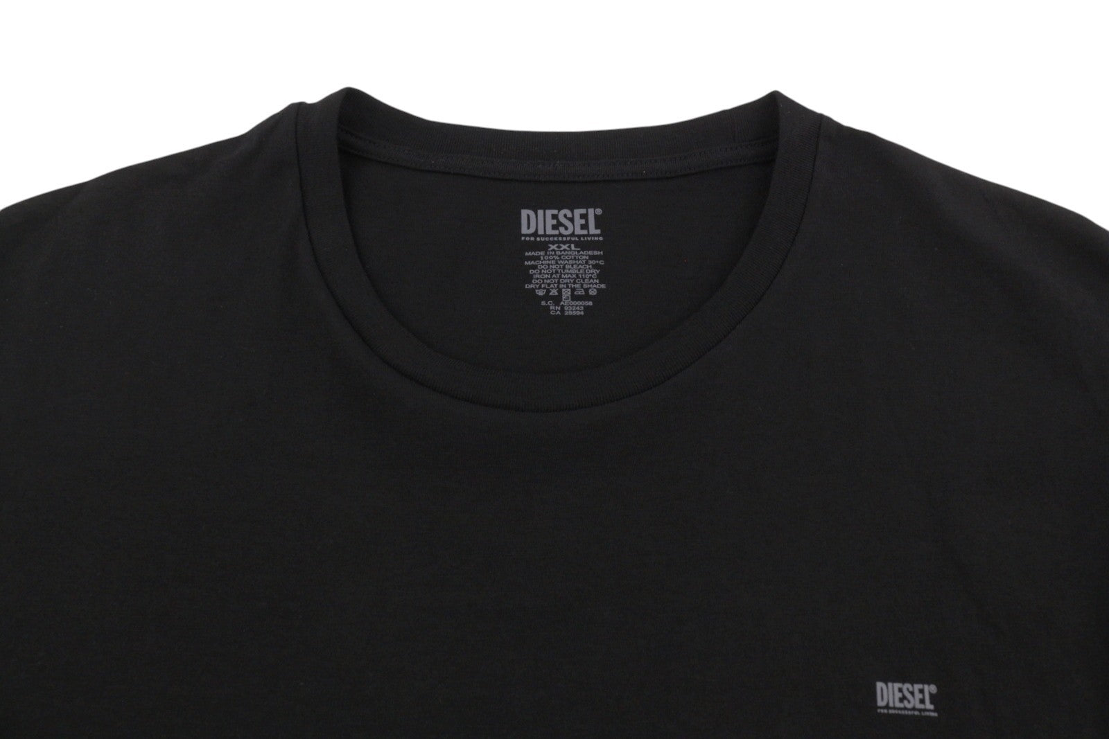 Diesel Umtee-randal-tube-twopack Men T-shirt 2xl Black Tricot Slim Short Sleeve