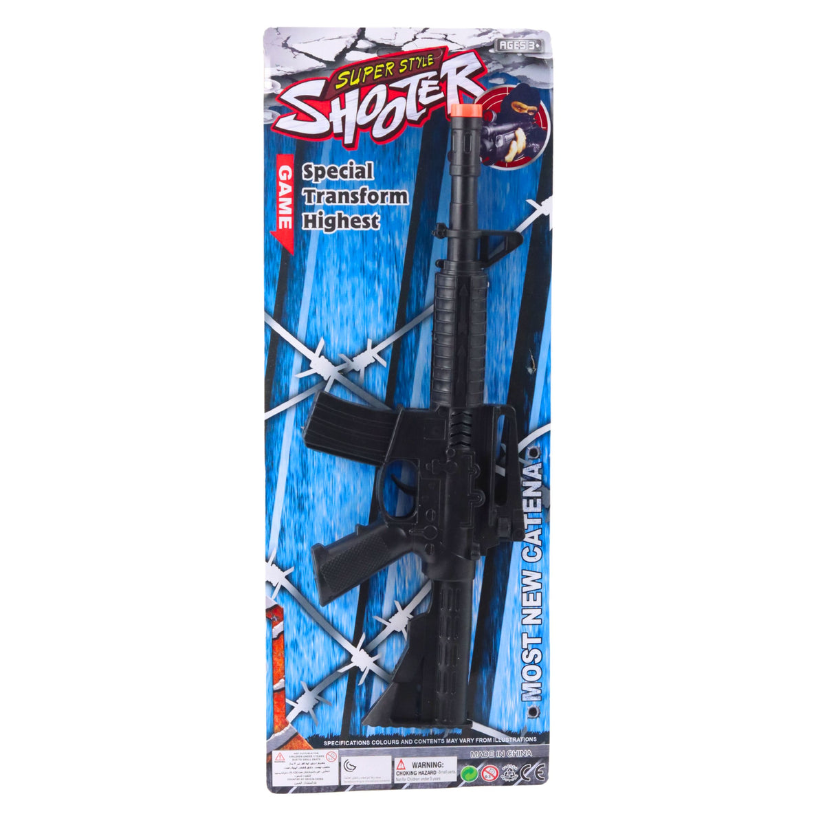Toy Rifle Mechanical Shot Sound Black 32cm