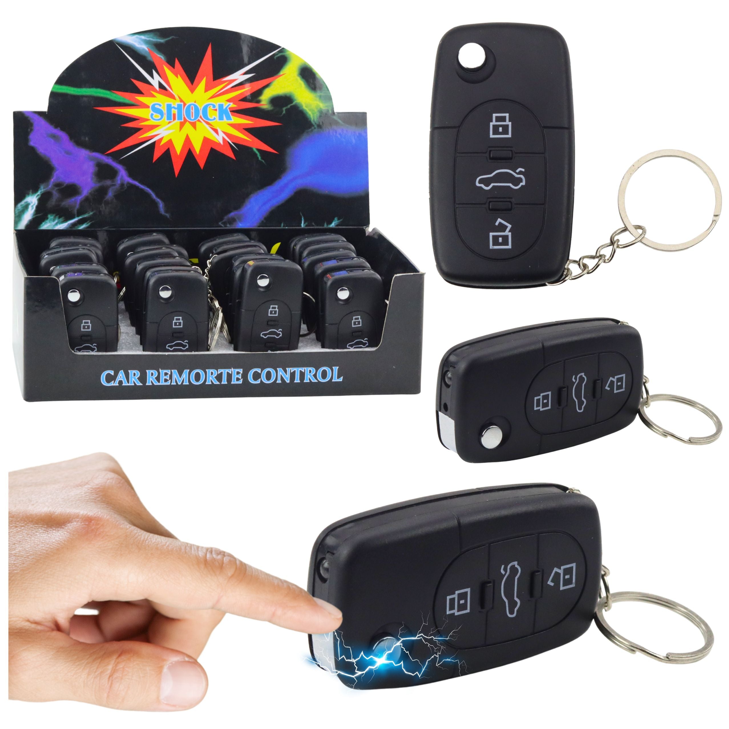 Keychain Car Remote Control Led Flashlight Shock 2 In 1