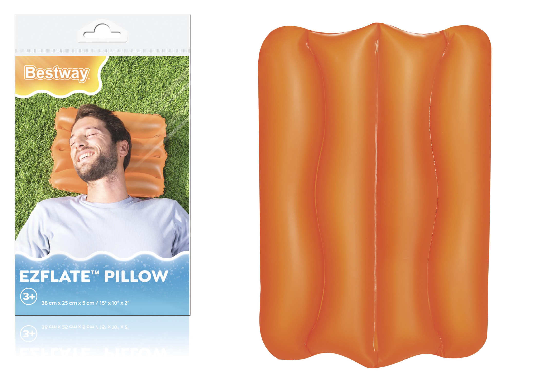 Inflatable Pillow 38 X 25 Cm Orange Bestway 52127