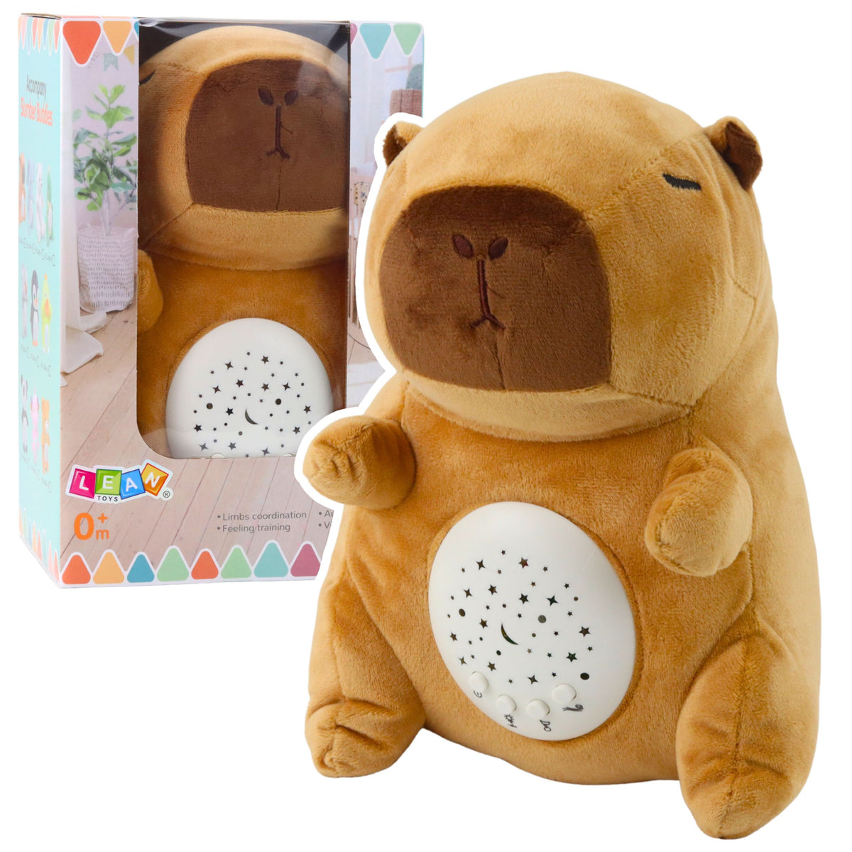 Plysch Capybara Plysch Toy Star Projektor Vaggvisor låter brunt