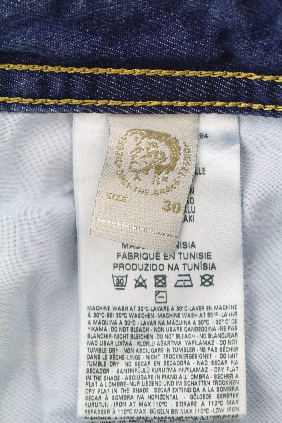 Diesel Buster 0848i Hombre Vaqueros azul Faded Distress Regular Slim Tapered