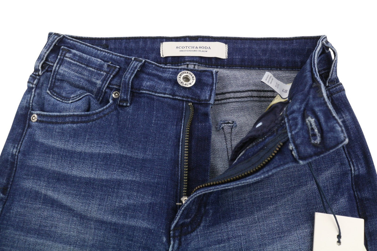 Mná Scotch & Soda Jeansblue Guairneáin Faded Distress Hems Bootcut Fit