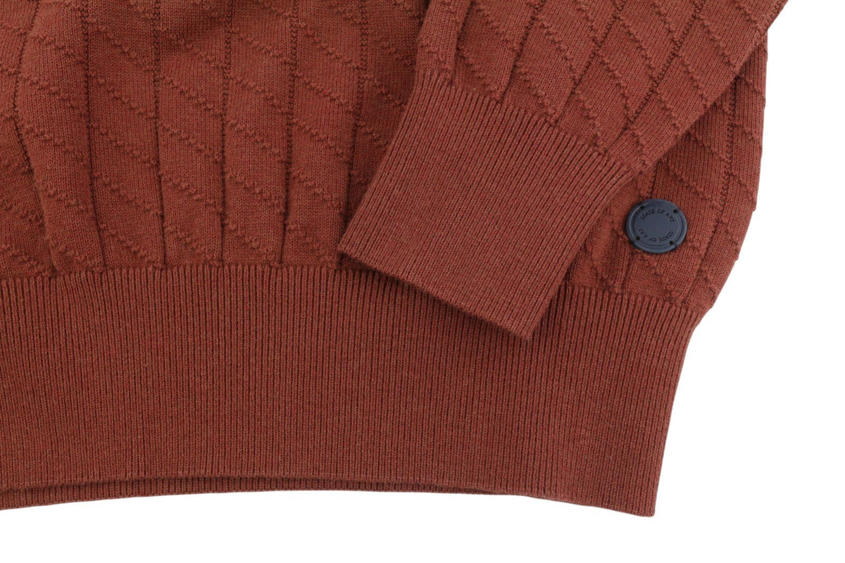 State Of Art Män Jumperbrown Tight stickad V-ringad Bomull Pull On