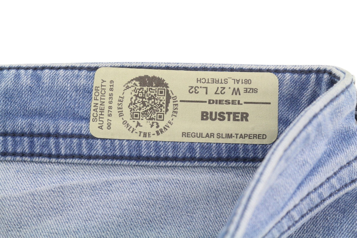 Diesel Buster 081al Masculino Jeansblue Desbotado Regular Slim Tapered Stretch