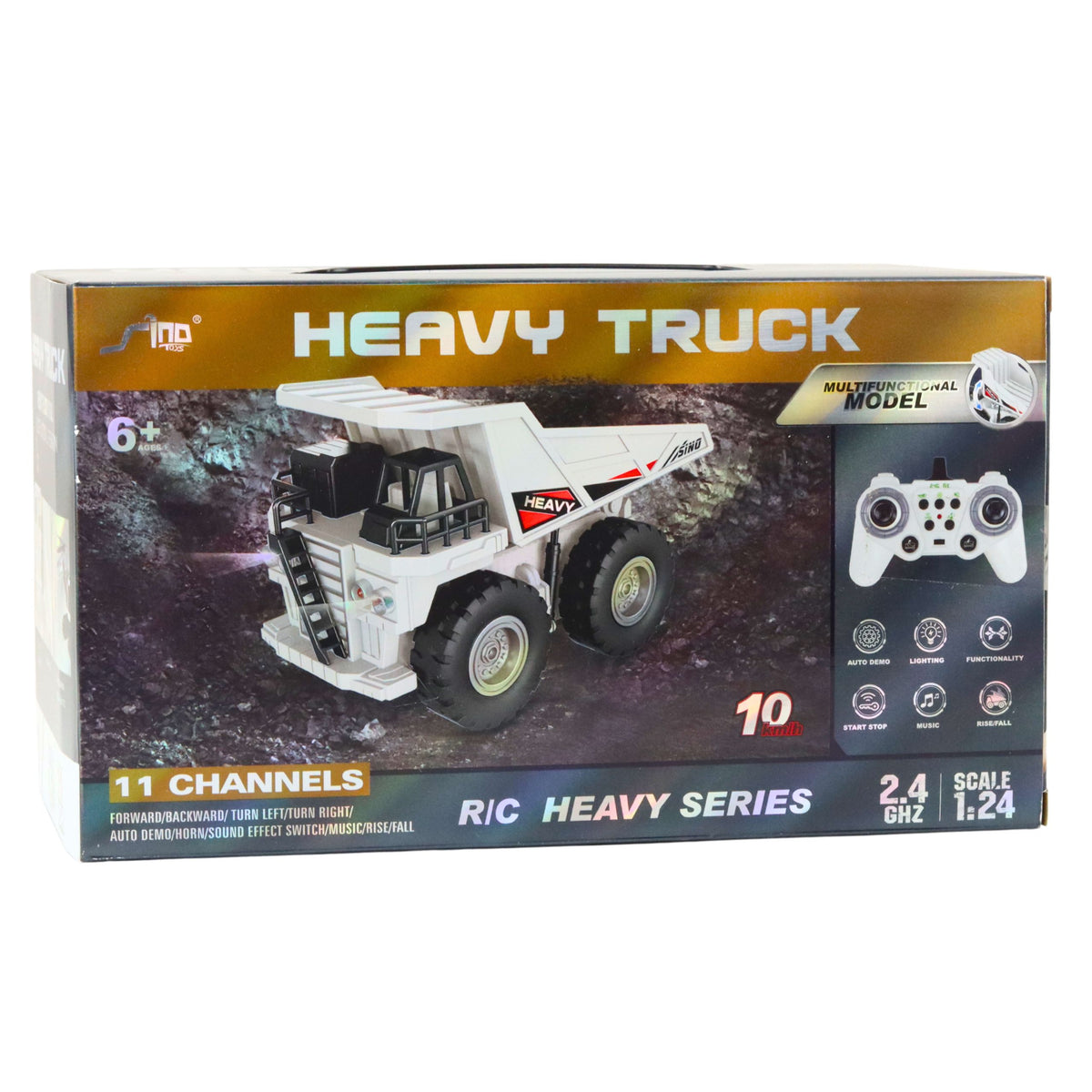 Remote Controlled Rc Crawler Excavator Lights Sounds White 1:24
