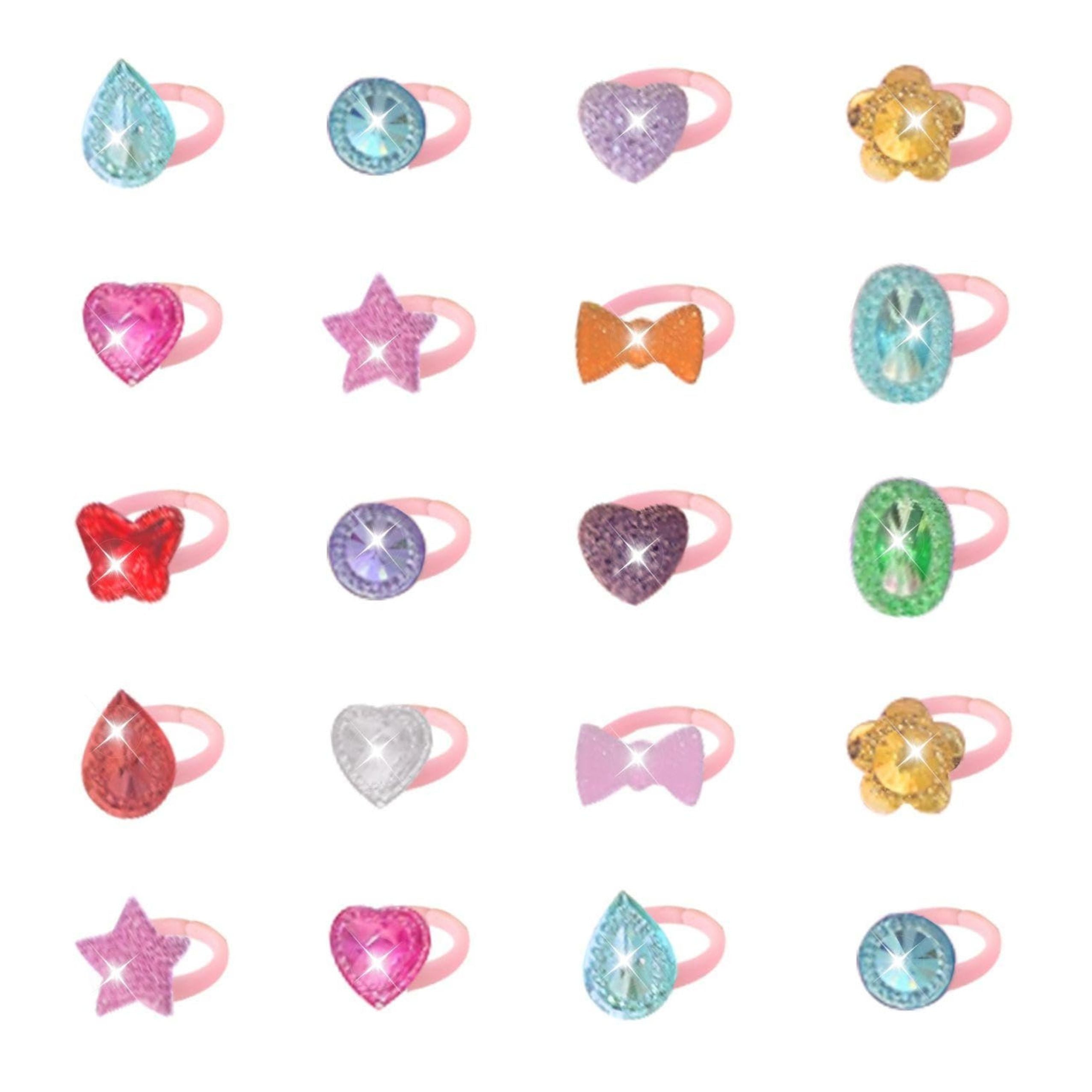 Beauty Set Children's Rings Colored Diamonds 50 Pcs.