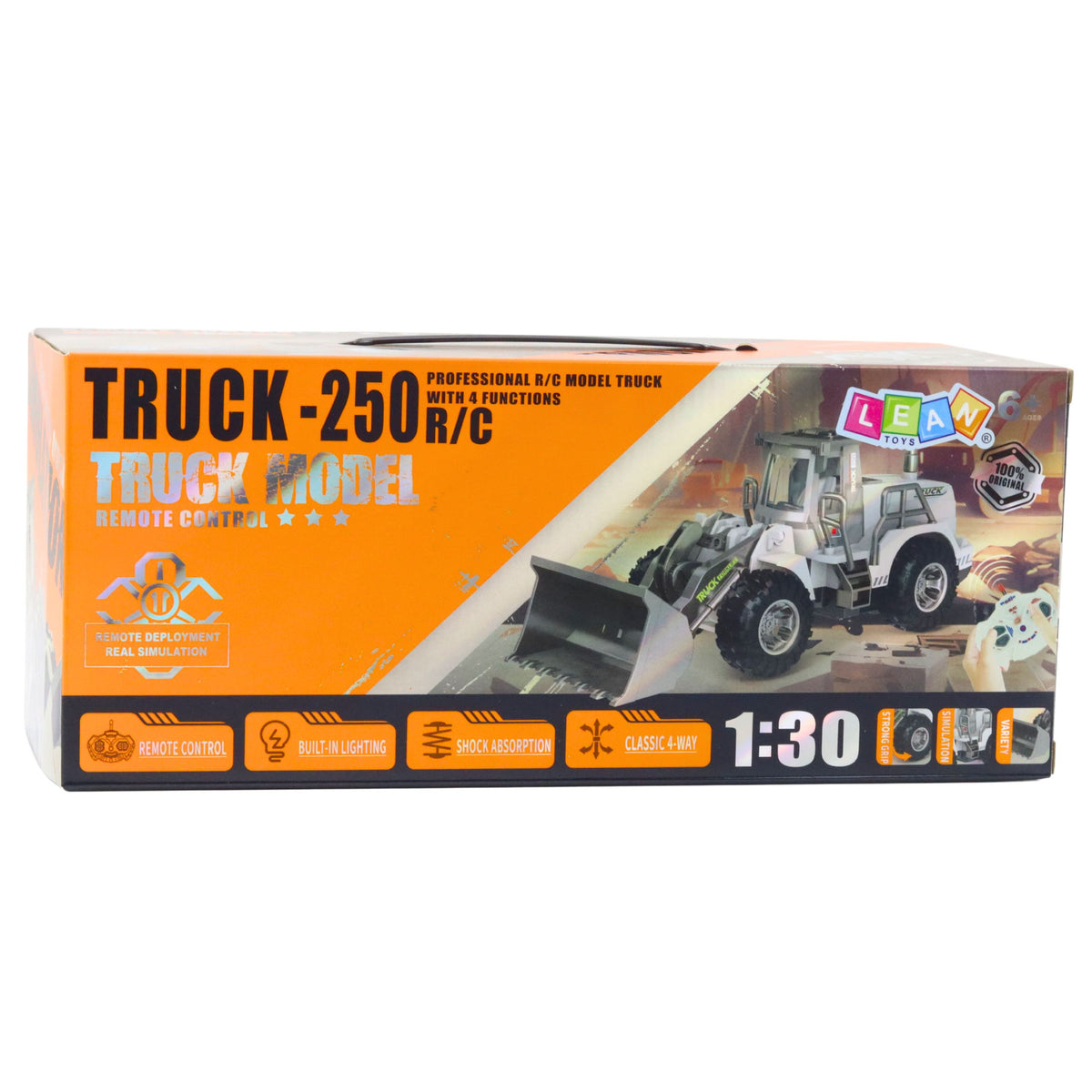 Remote Controlled Construction Excavator Rc Lights White 1:30