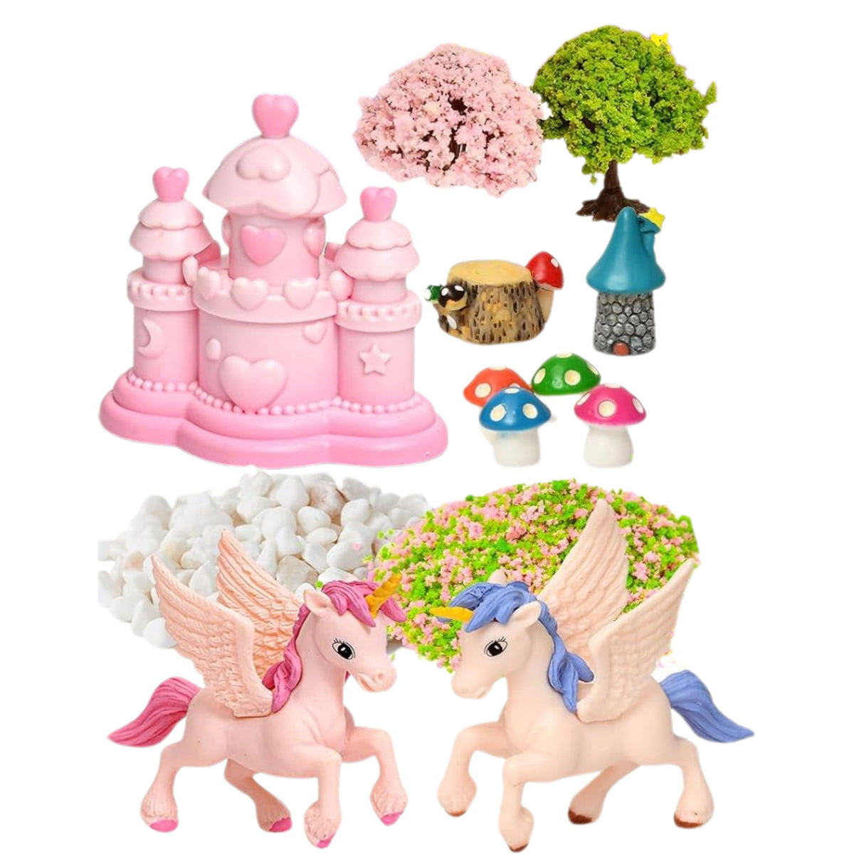 Kit Creativo Terrario Unicornios Luz Nocturna Control Por Voz Diy