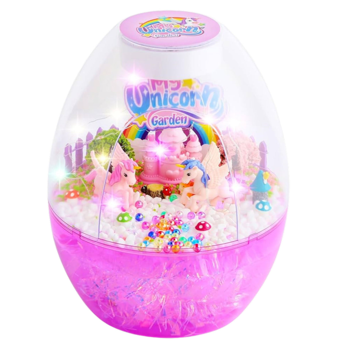 Kit Creativo Terrario Unicornios Luz Nocturna Control Por Voz Diy