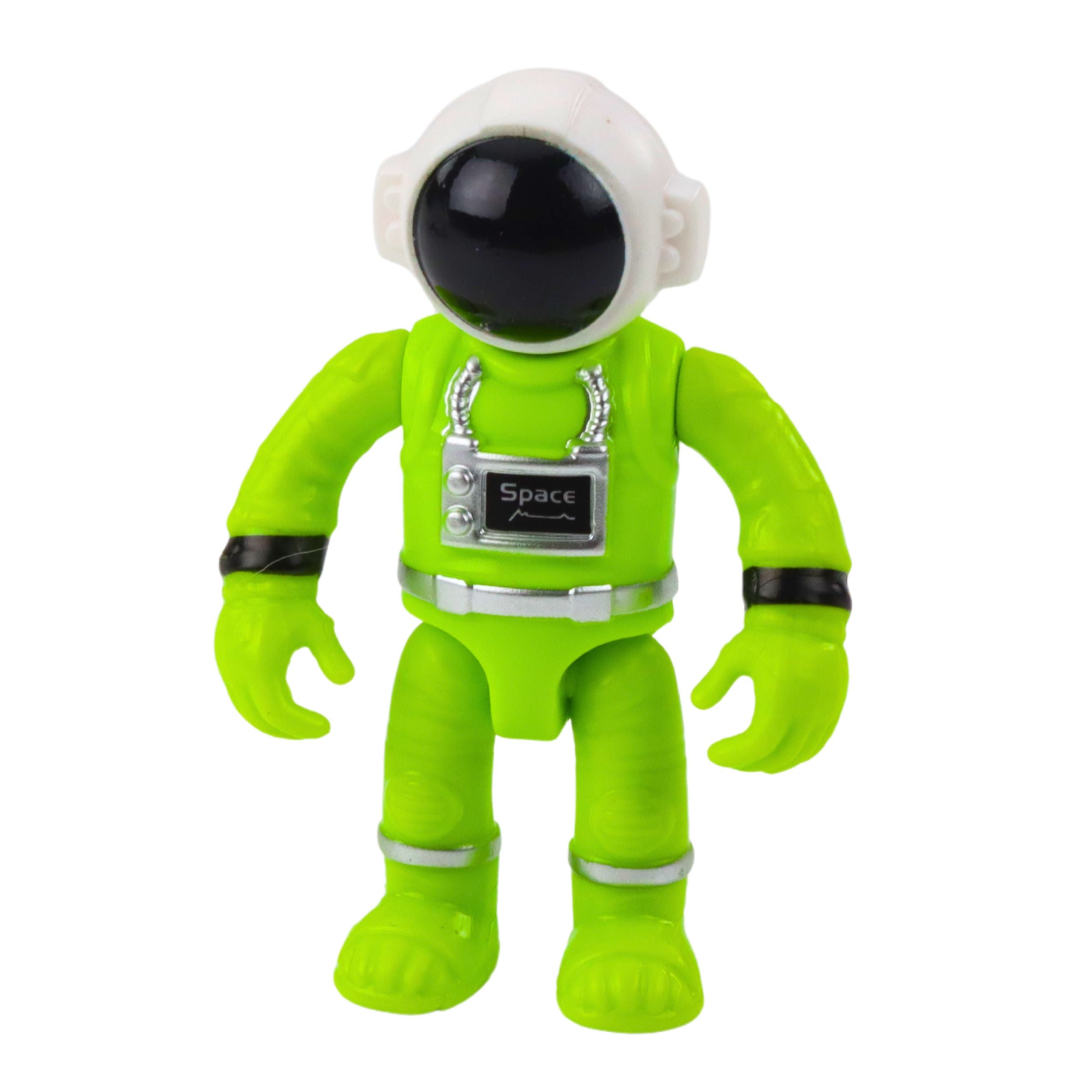 UFO-Raumschiff-Astronautenfigur leuchtet grün