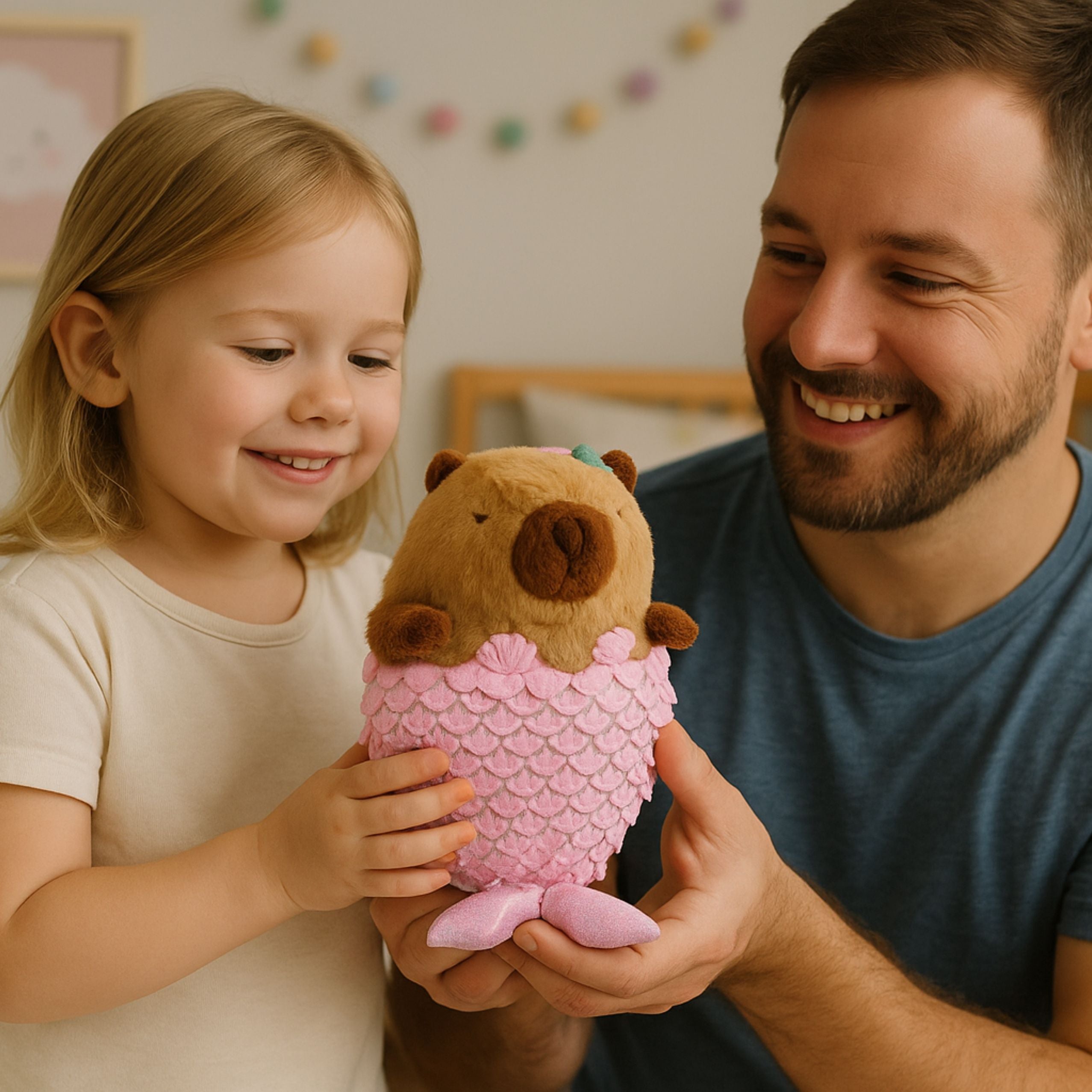 Plush Toy Capybara Mermaid Pink 28cm