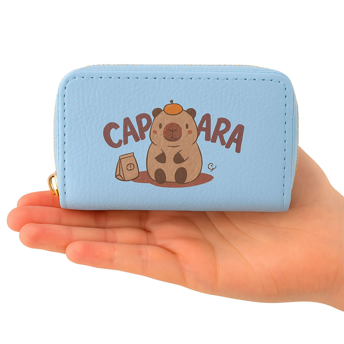 Two-compartment Wallet With Card Compartments Kapybara Blue 12.5 X 8.5cm