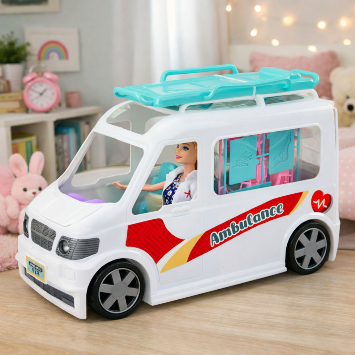 Mobile Hospital Ambulance With Stretcher 2in1 Doll Doctor Accessories