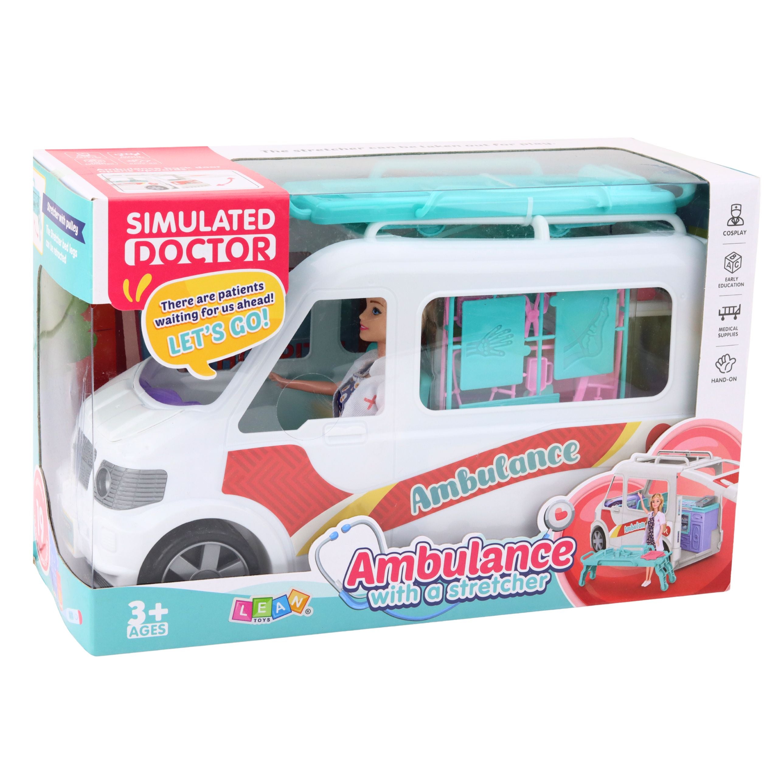 Mobile Hospital Ambulance With Stretcher 2in1 Doll Doctor Accessories
