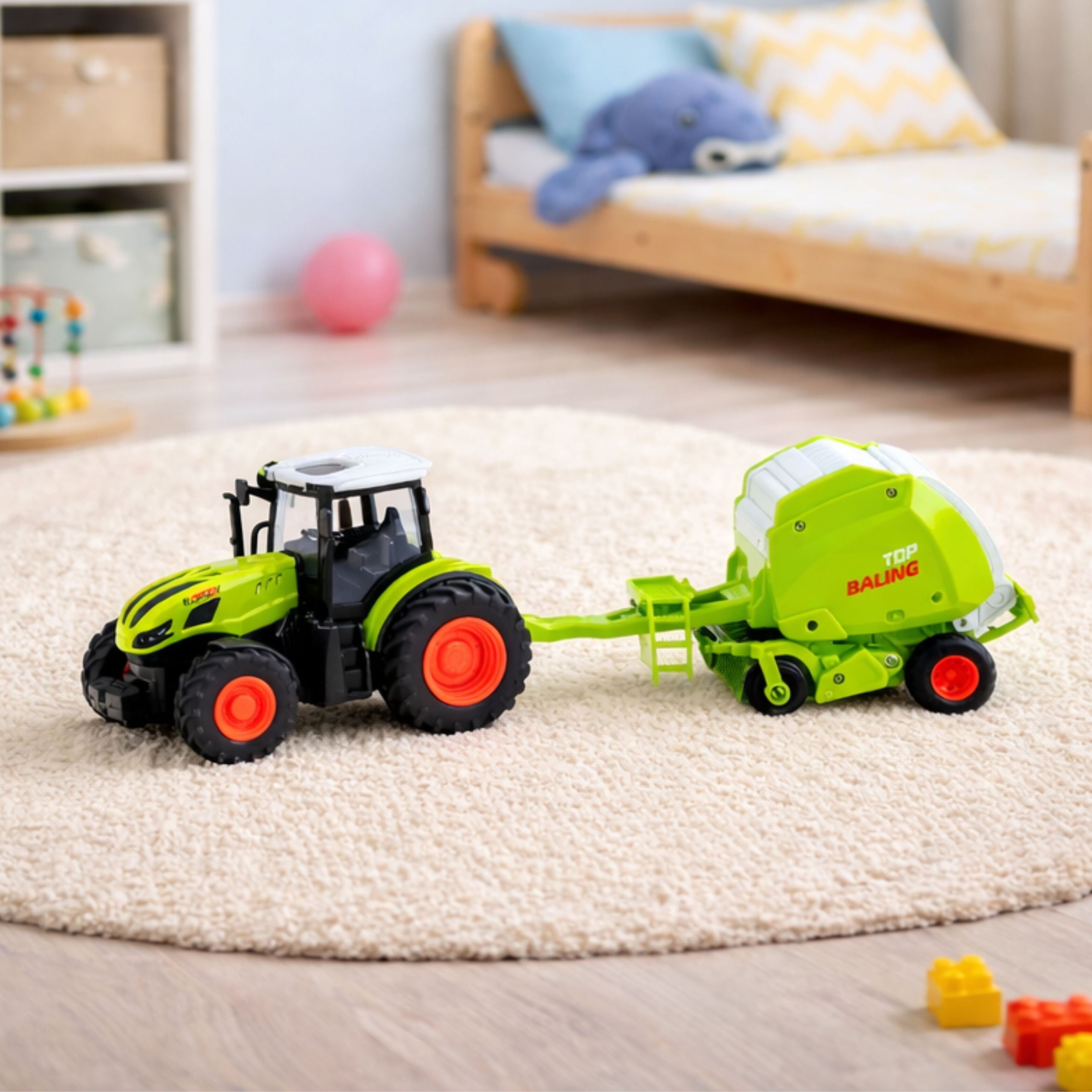 Rc Remote Controlled Agricultural Farm Tractor With Baler 1:24