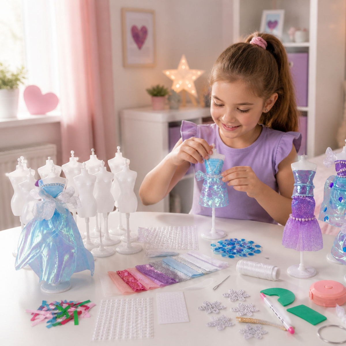 Diy Doll Dress Sewing Kit Little Fashion Designer 143 Pcs.