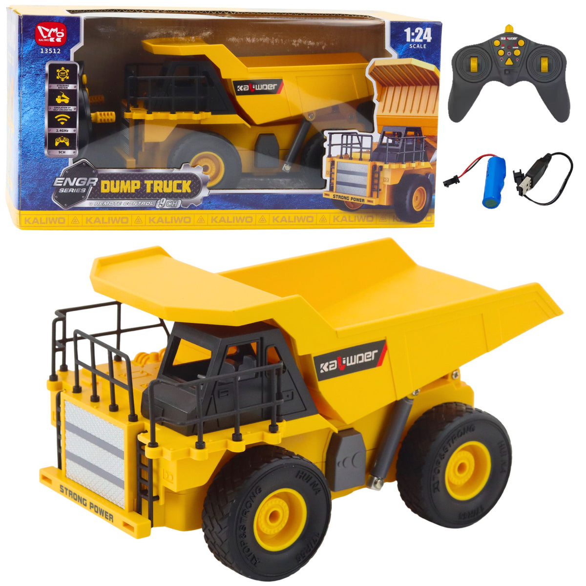 Zdalnie sterowana wywrotka budowlana Rc Led Lights 1:24