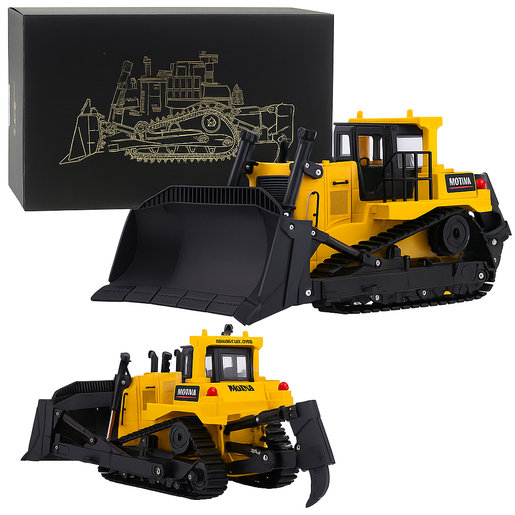 Escavadeira Bulldozer Huina Modelo de construção metálica 1:50