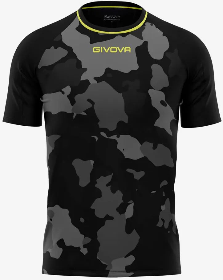 Camiseta Masculina Givova Exército Preto-Cinza Preto