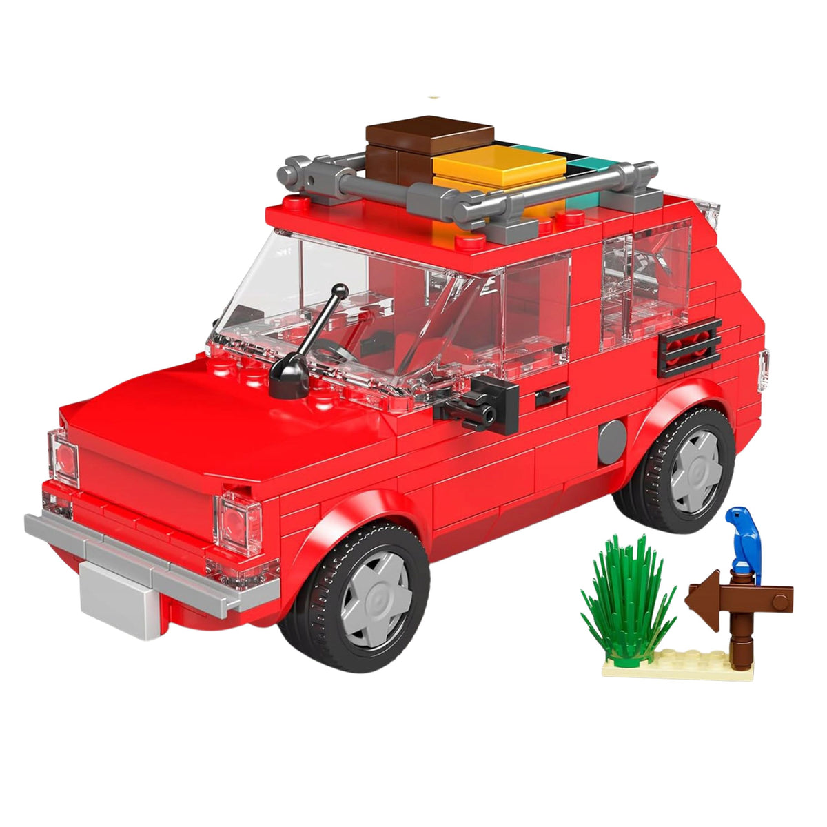 Construction Brick Set Car Fiat 126 Maluch With Trailer 393 Pcs.