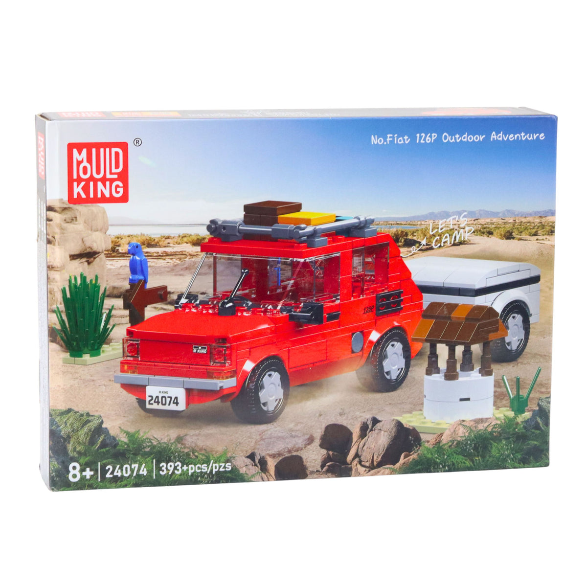 Construction Brick Set Car Fiat 126 Maluch With Trailer 393 Pcs.