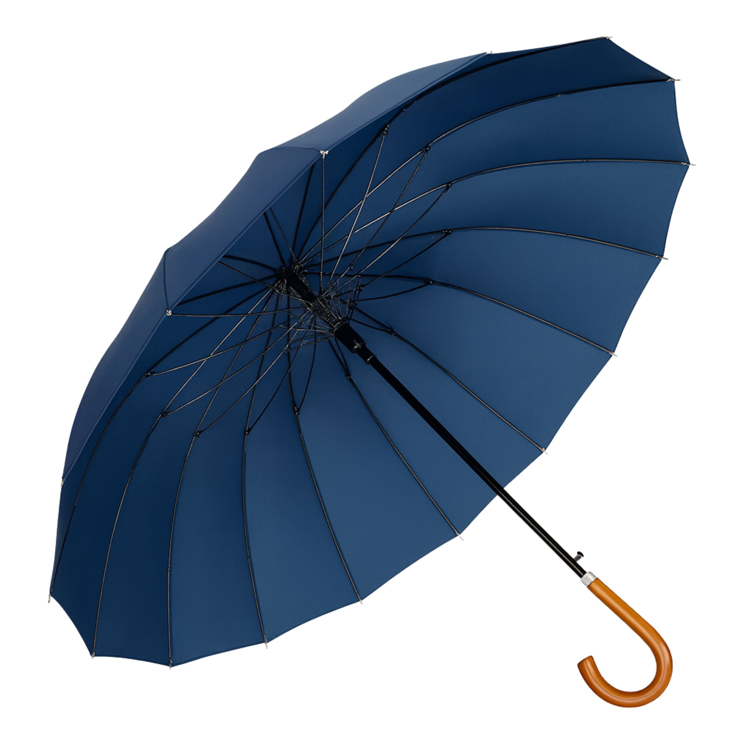 Large Automatic Umbrella With Shoulder Cover 24-rib Navy Blue 115 Cm