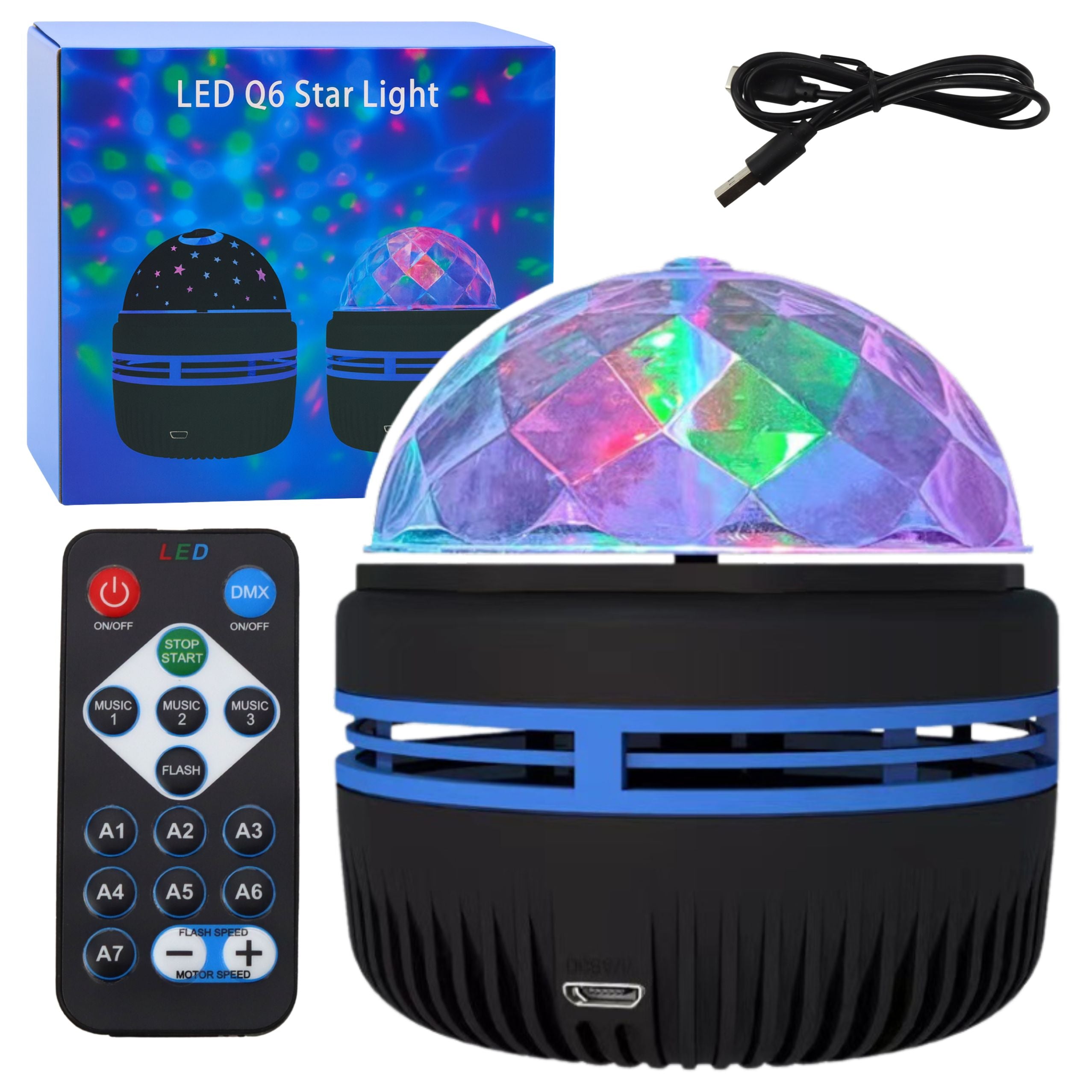 Projector Ball Night Lamp Colorful Led Lights 360° Remote Control