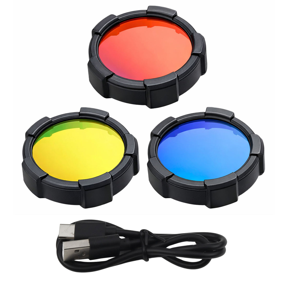 Led Solar Searchlight Flashlight 6 Modes Powerbank Replaceable Filters 19 Cm