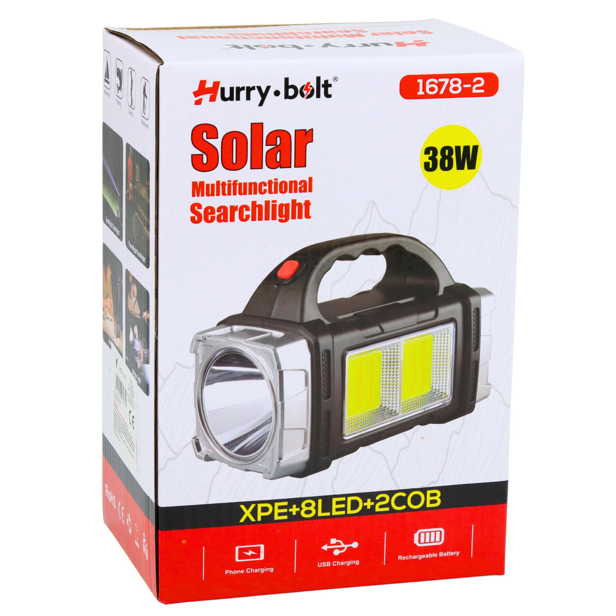 Hb-1678 38w Multifunctional Wide-angle Led Solar Flashlight
