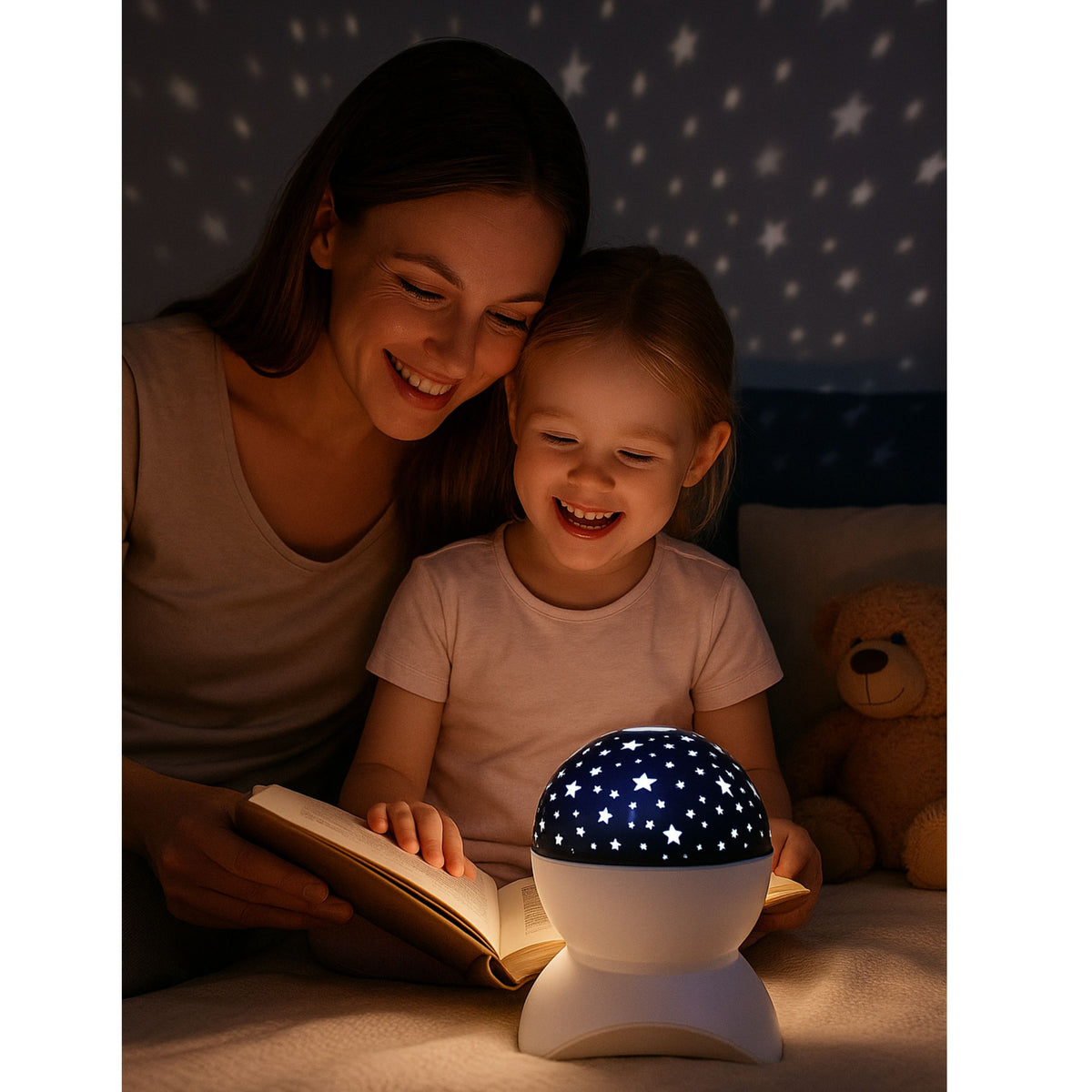 Night Light Star Projector 3-in-1 Bluetooth Led Speaker White