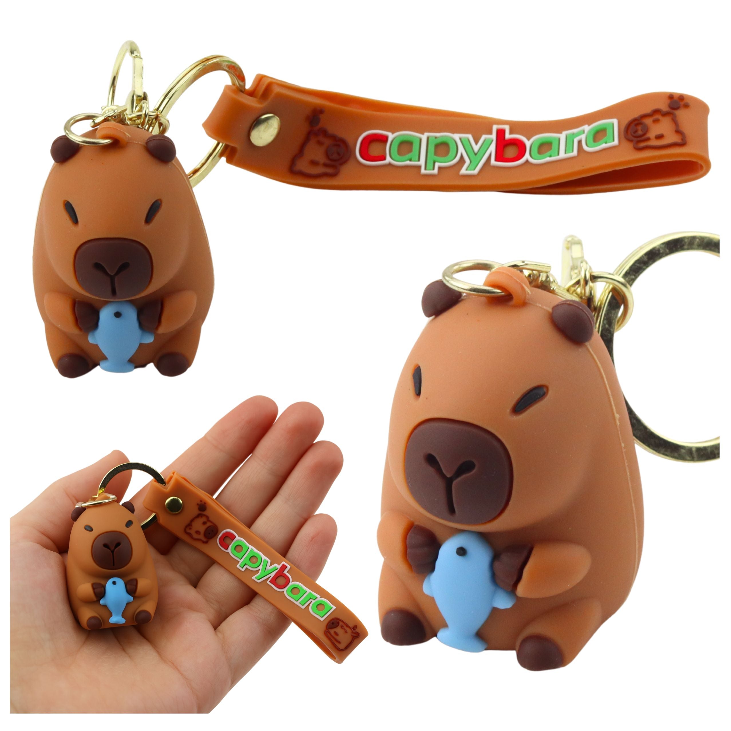 Keychain Capybara Figurine Pendant Carabiner Ring Mix