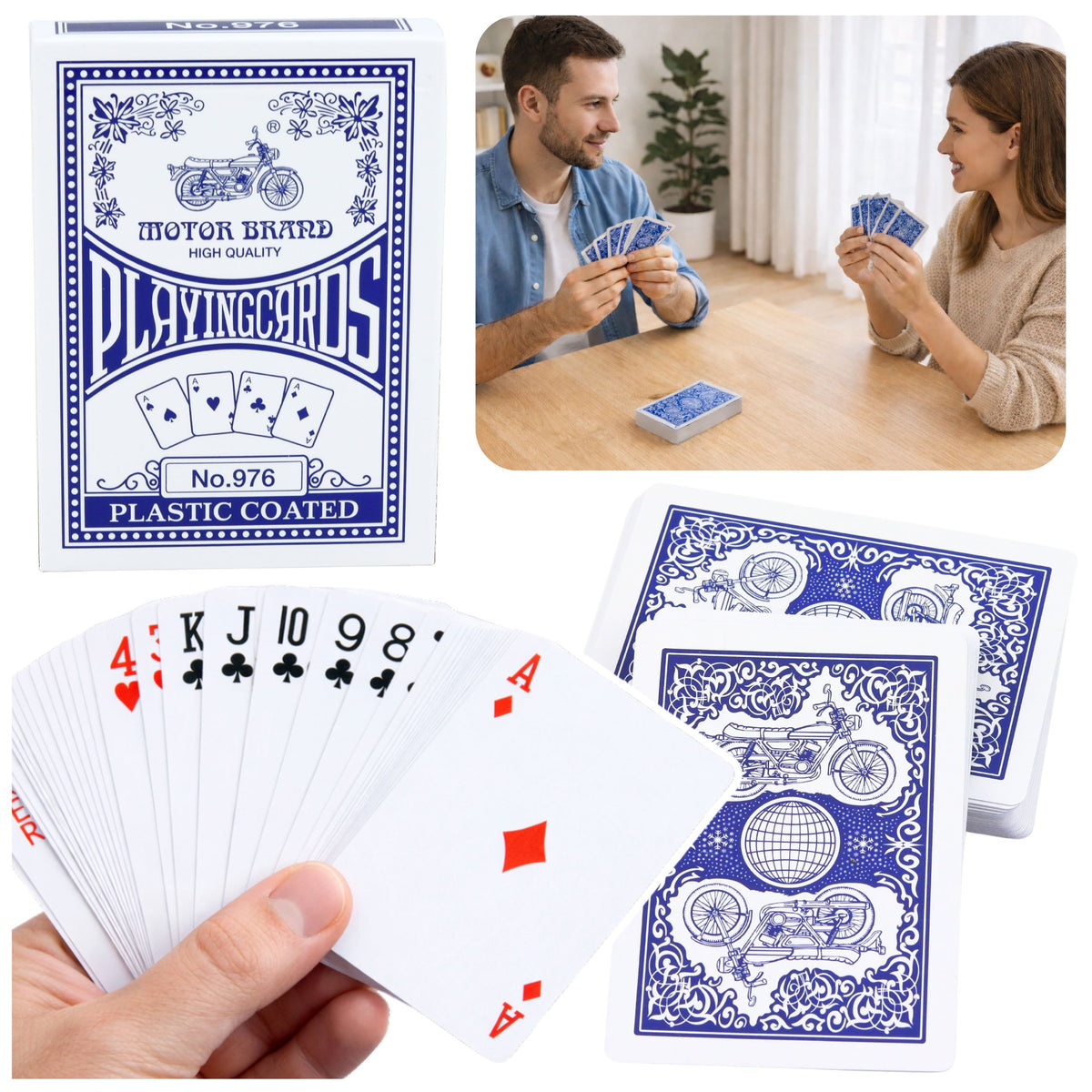 Carte da gioco classiche Rivestimento in plastica blu