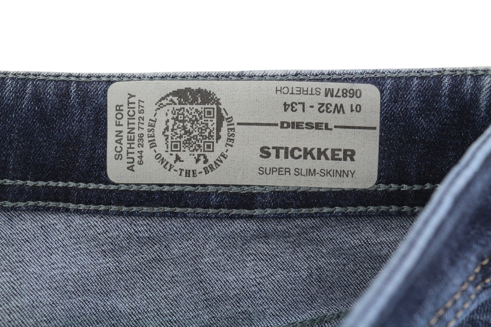 Diesel Stickker 0687m Masculino Jeansblue Bigodes Super Slim Skinny Stretch