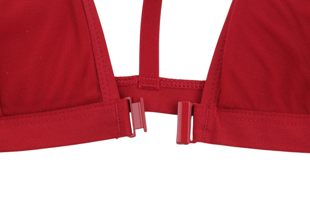 Scandale Le Triangle Achterdetail Strakrode damesbeha met clip mesh + 3 pads
