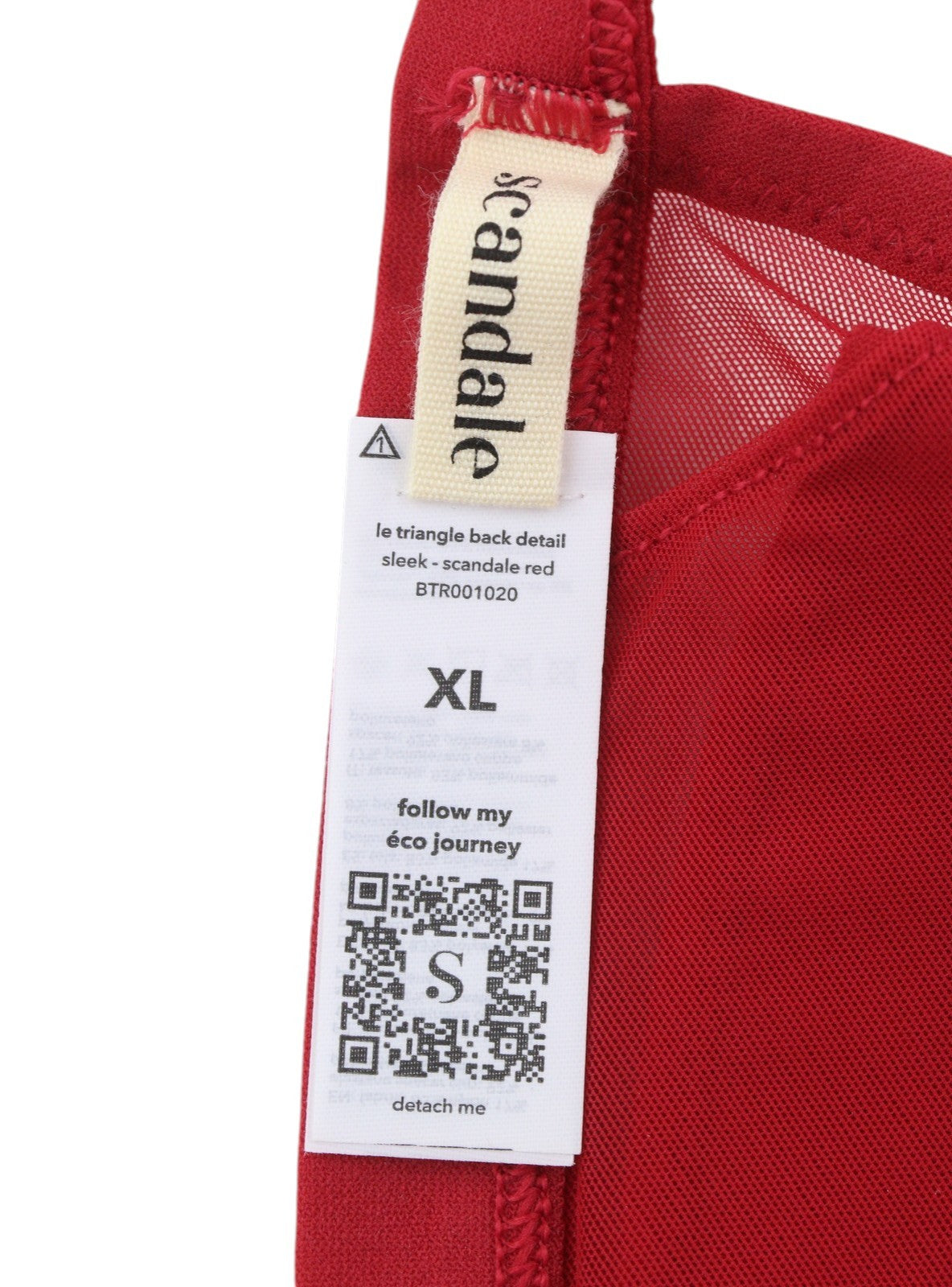 Scandale Le Triangle Back Detail Sleek-red Mujer Sujetador Frontal Clip Mesh +3 Almohadillas