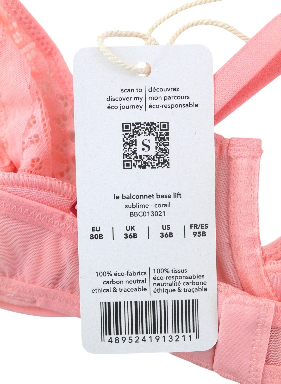 Scandale Le Balconnet Base Fit Sublime-coral Mujer Brasheer Cordones En Forma De V