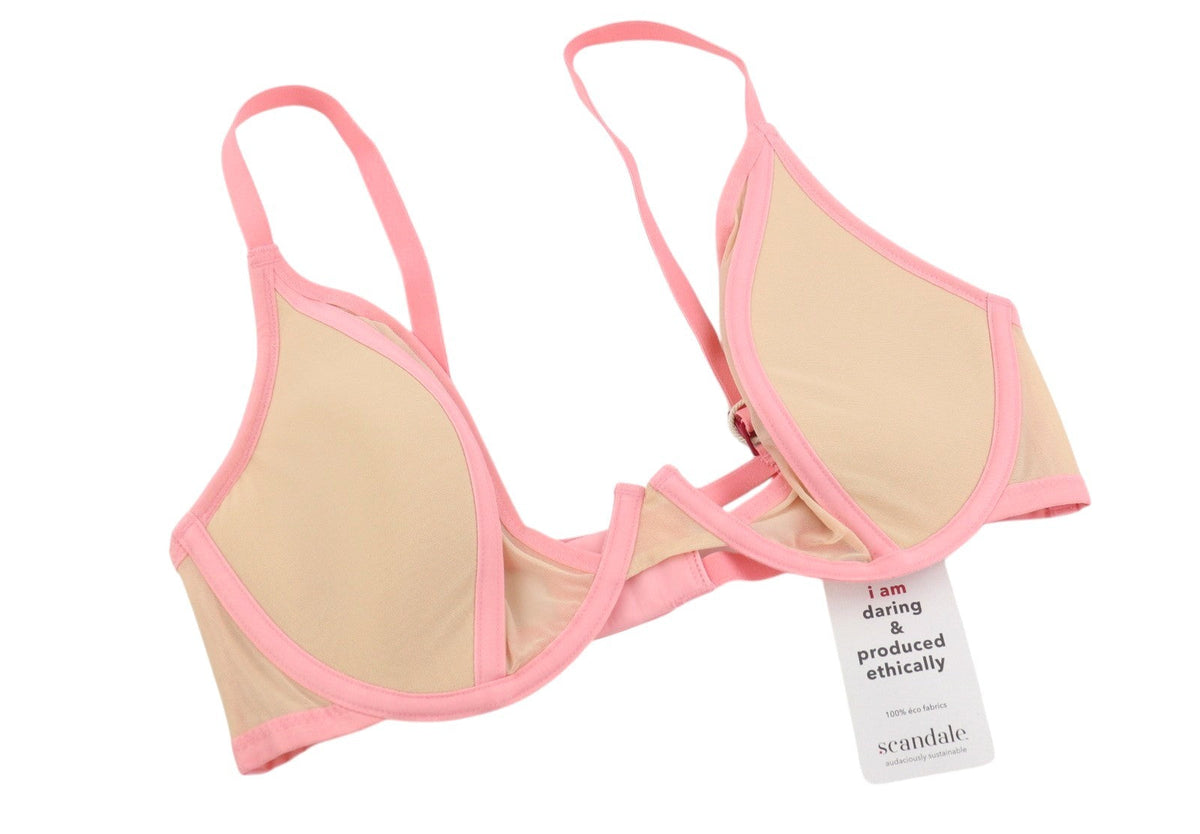 Scandale Le Plunge Side Spacer Strak-nude A14 Dames Brabeige Mesh Details