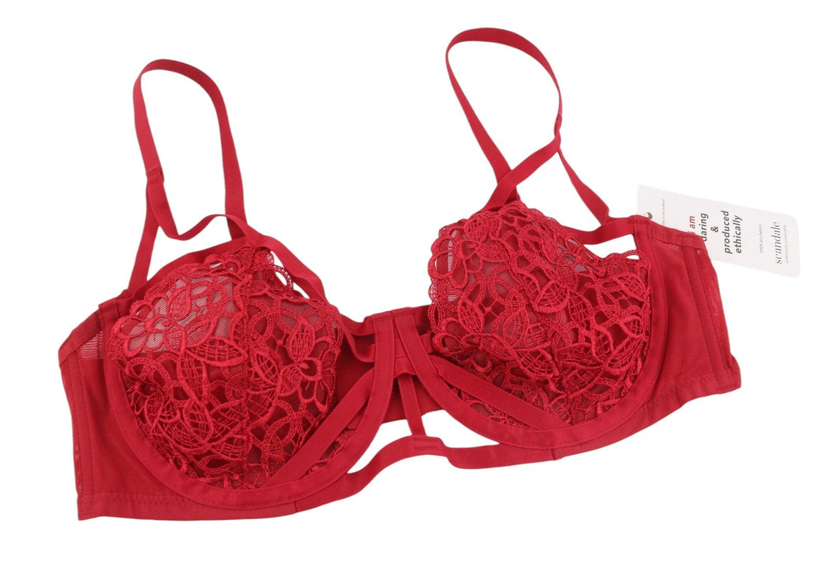 Scandale Le Bandeau Unpadded Sublime-červené dámske šnúrky Braguipure