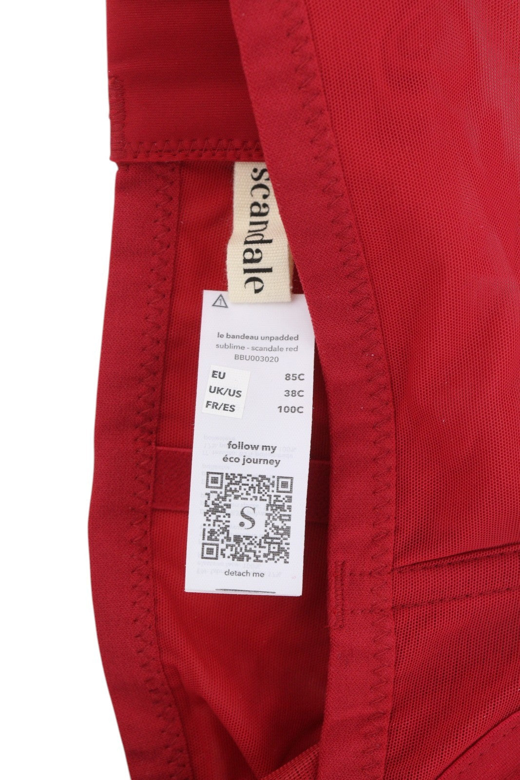 Scandale Le Bandeau Unpadded Sublime-červené dámske šnúrky Braguipure