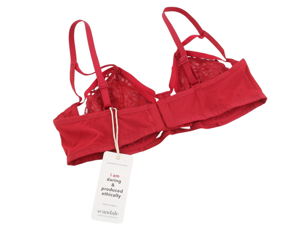 Scandale Le Bandeau Unpadded Wysublimowane czerwone damskie sznurowadła bragipurowe