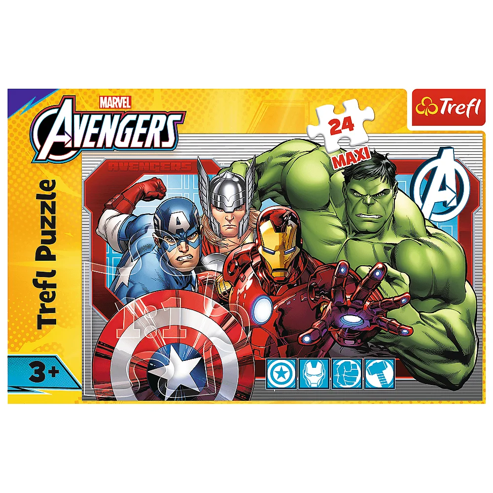 Puzal 24 Maxi – I gcónaí Díreach – Disney Marvel The Avengers Trefl 14378