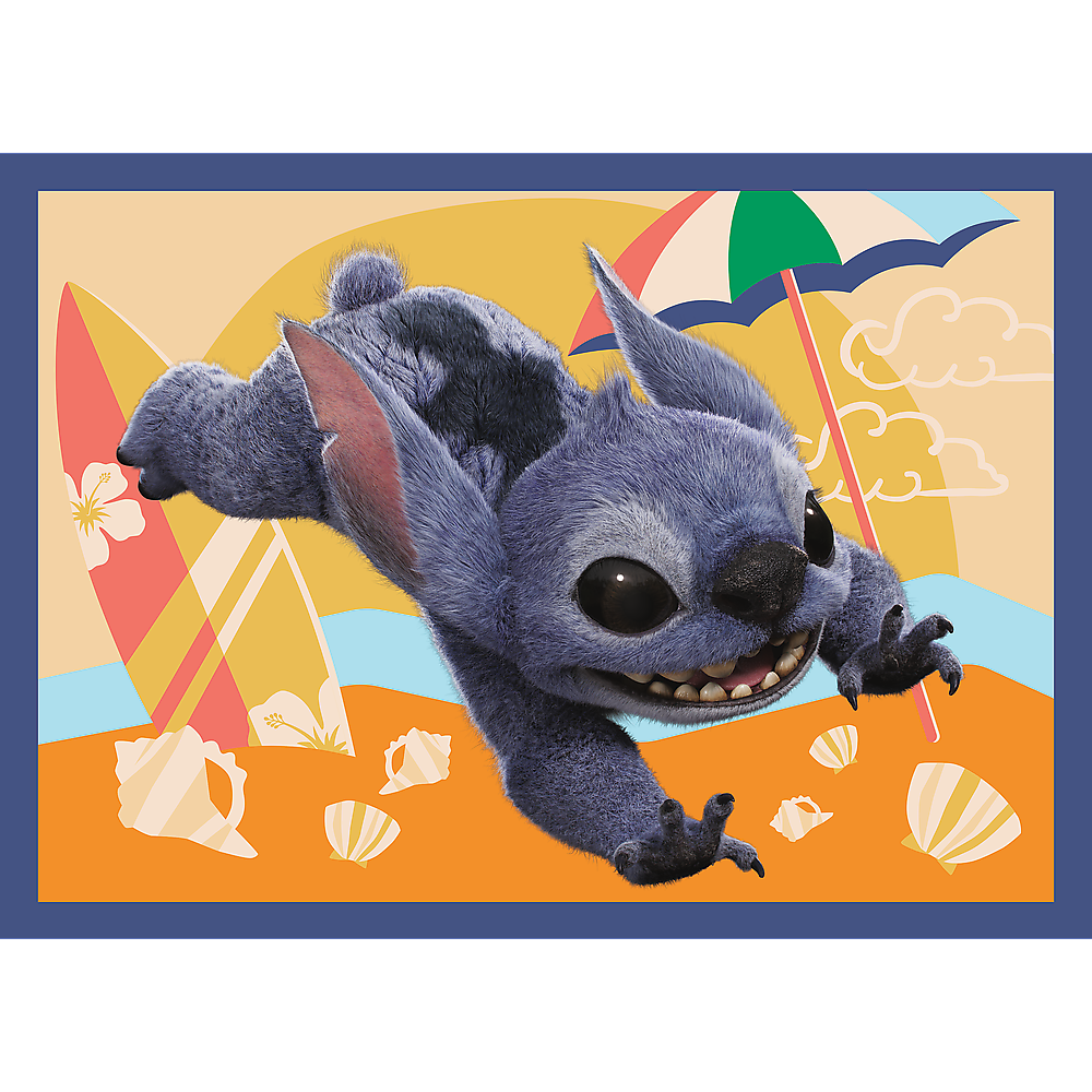 4-in-1 Puzzle – Hawaiian Vacation – Disney Stitch Trefl 34666