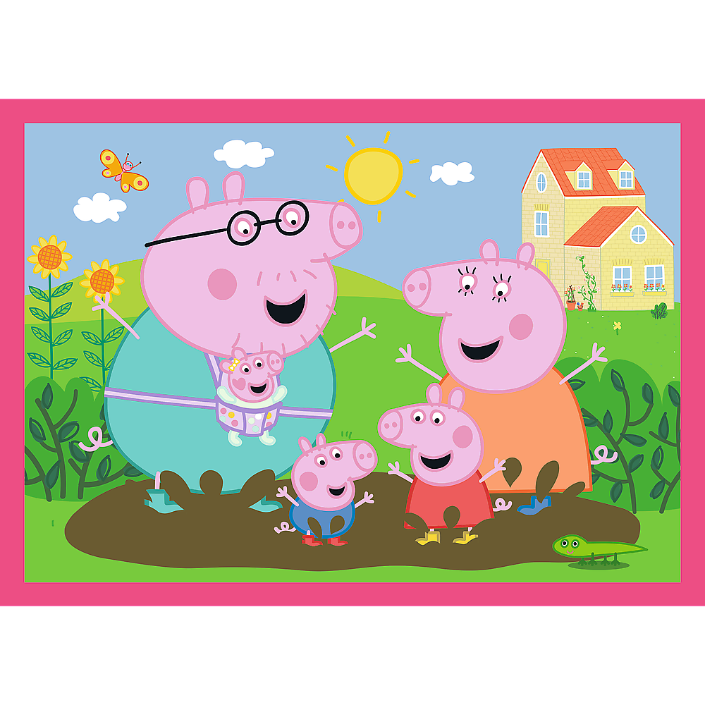 Puzzle 4 în 1 (12 15 20 24) – Peppa Loves Adventures – Trefl 34672