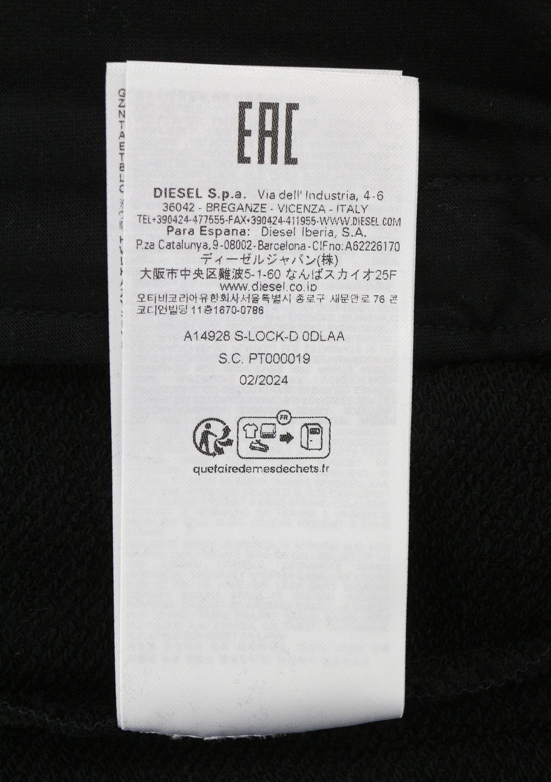 Pánská mikina Diesel S-lock-d Černá Vysoký Neck Zip Track Top Rrp195