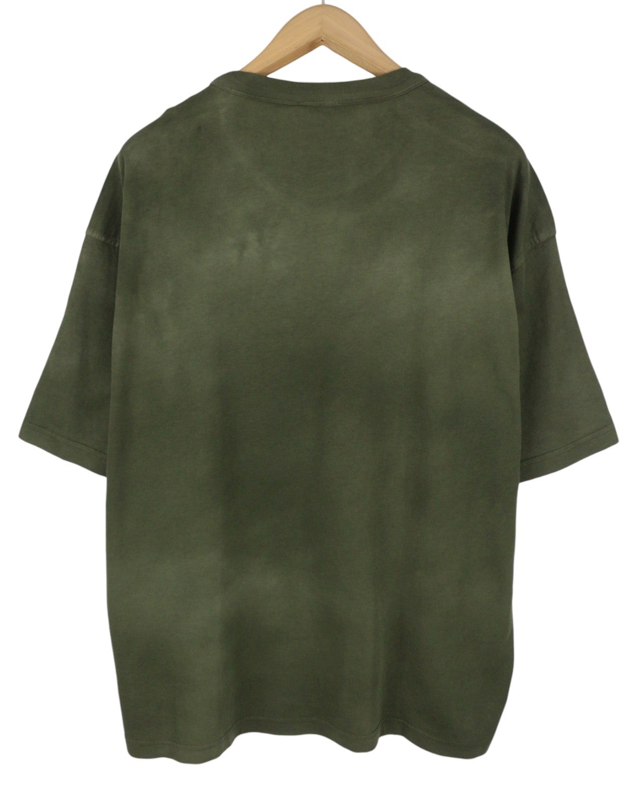 Diesel T-wash-out Pánské tričko 2xl Zelené vybledlé tricot Oversized Krátký rukáv