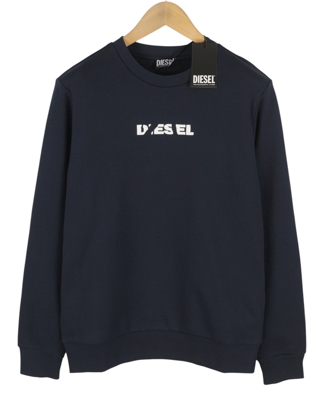 Diesel S-gir 250238 Off Pánská mikina 2xl Modrá Crew Neck Dlouhý rukáv Natahovací