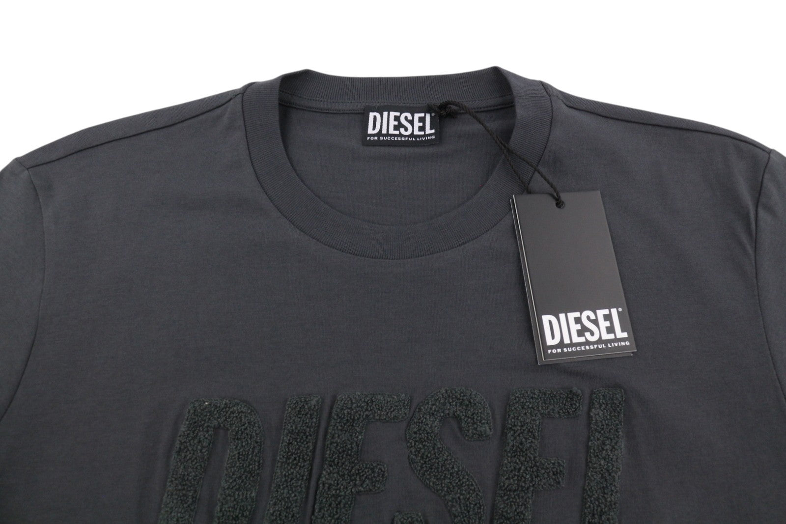 Diesel T-diegor-big-crew Pánské tričkošedé Fluffy Logo Crew Krk Krátký rukáv