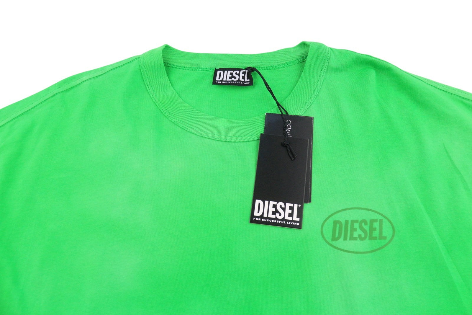 Camiseta masculina diesel t-wash-out 2xl verde desbotada gola redonda manga curta