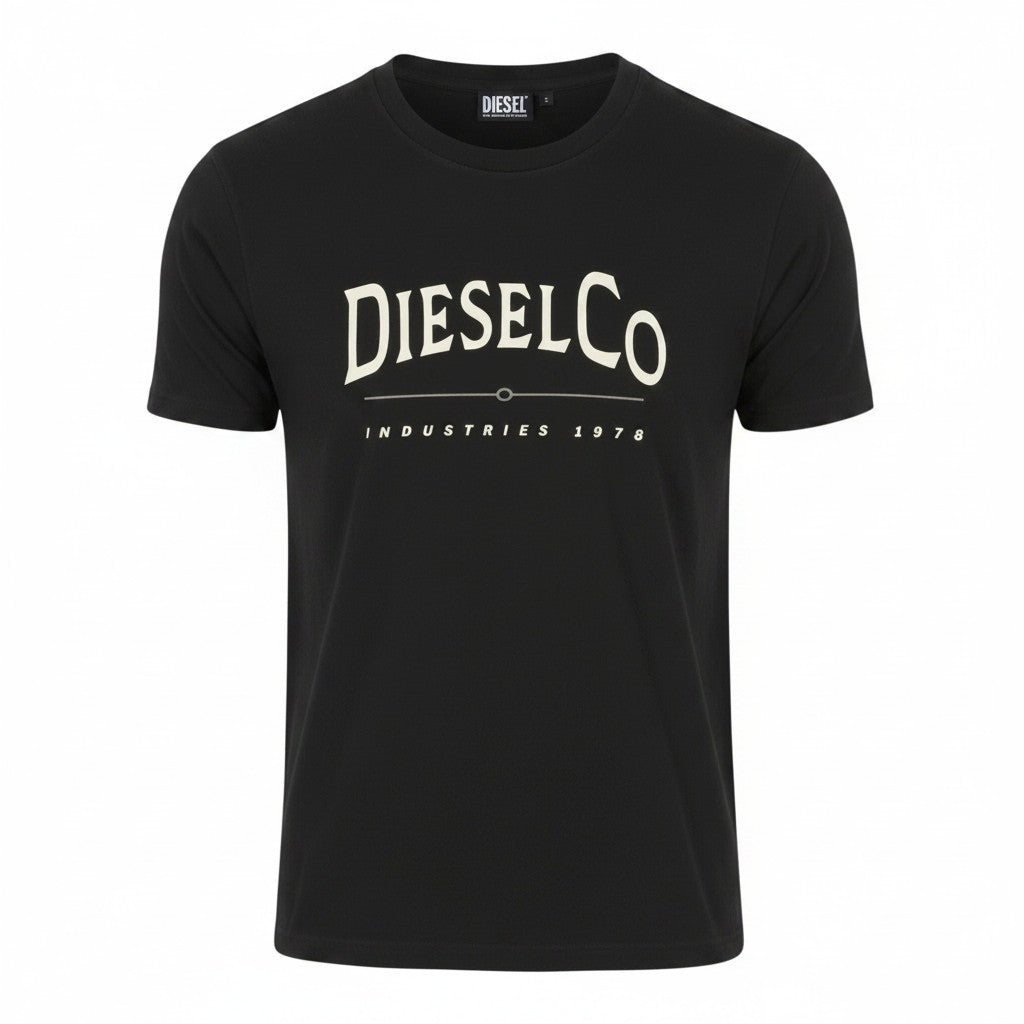 Pánské tričko Diesel T-diego-boss černé Tricot Crew Krk s krátkým rukávem